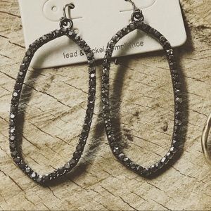 Pewter Rhinestone earrings